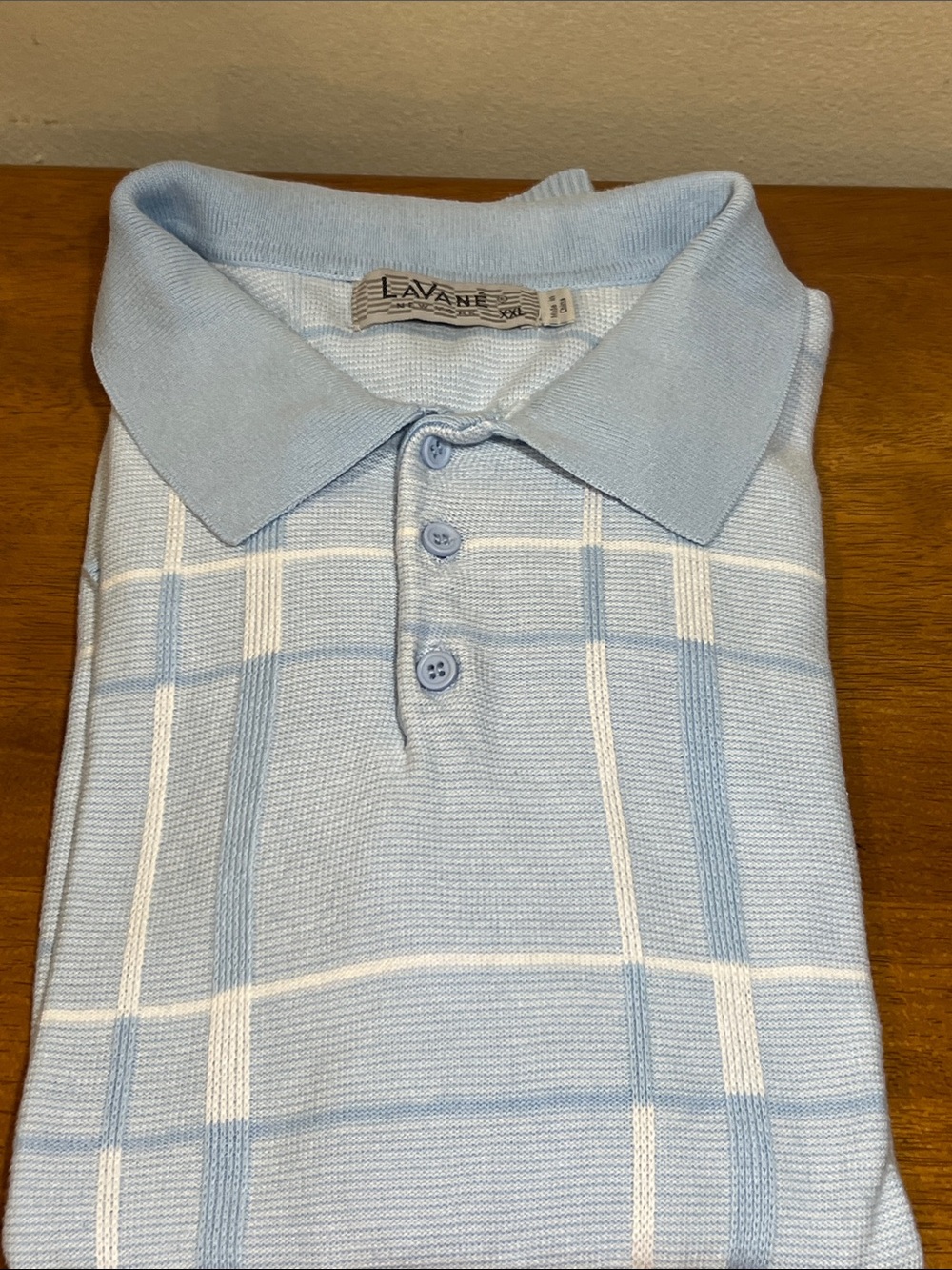 LAVANE NEW YORK Men's Light Blue Polo Shirt - XXL
